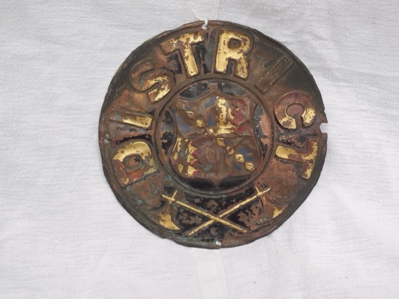 District - British fire mark - BU#864 - copper - 7 1/2" diameter