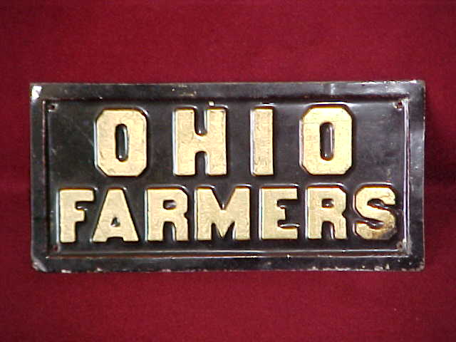 Ohio Farmers. Heavy Tin. LeRoy, Ohio. Rectangular.