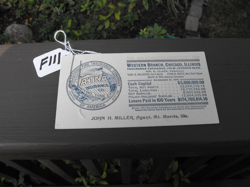 Ink Blotter. Aetna Insurance Co, Hartford, Conn.,