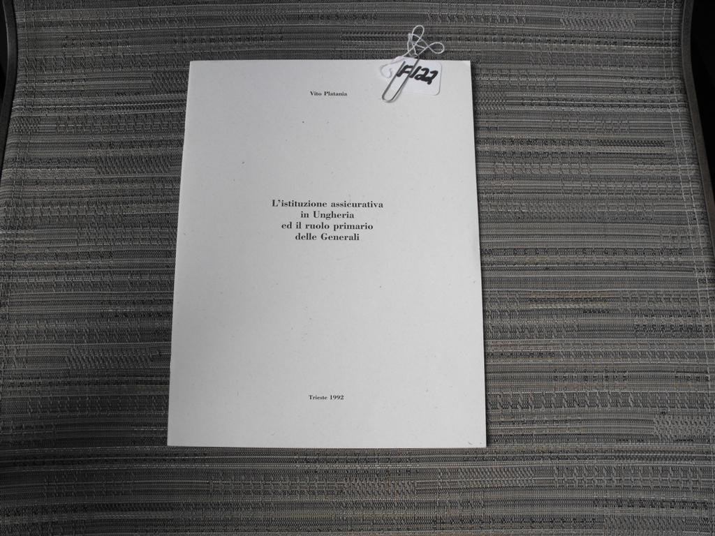 Pamphlet L istituzione assicurative in Ungheria.