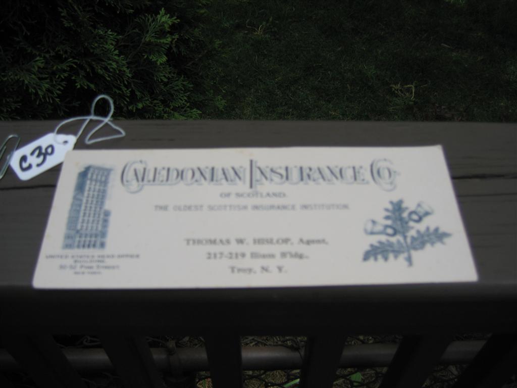 Ink Blotter. Caledonian Insurance Co of Scotland.