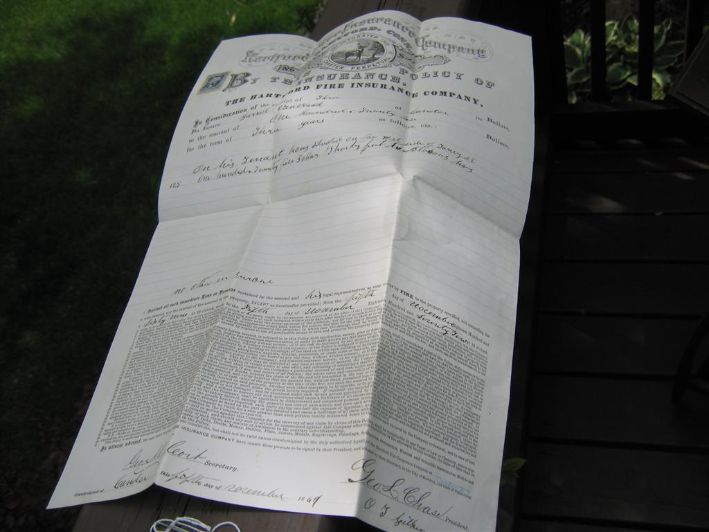 Policy. Hartford Fire Insurance Co. Policy #122