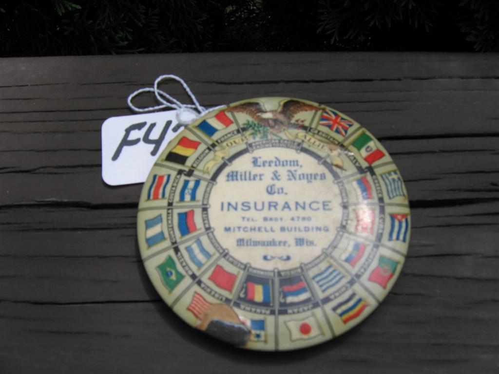 Paperweight. Leedom, Miller & Noyes Co. INSURANCE