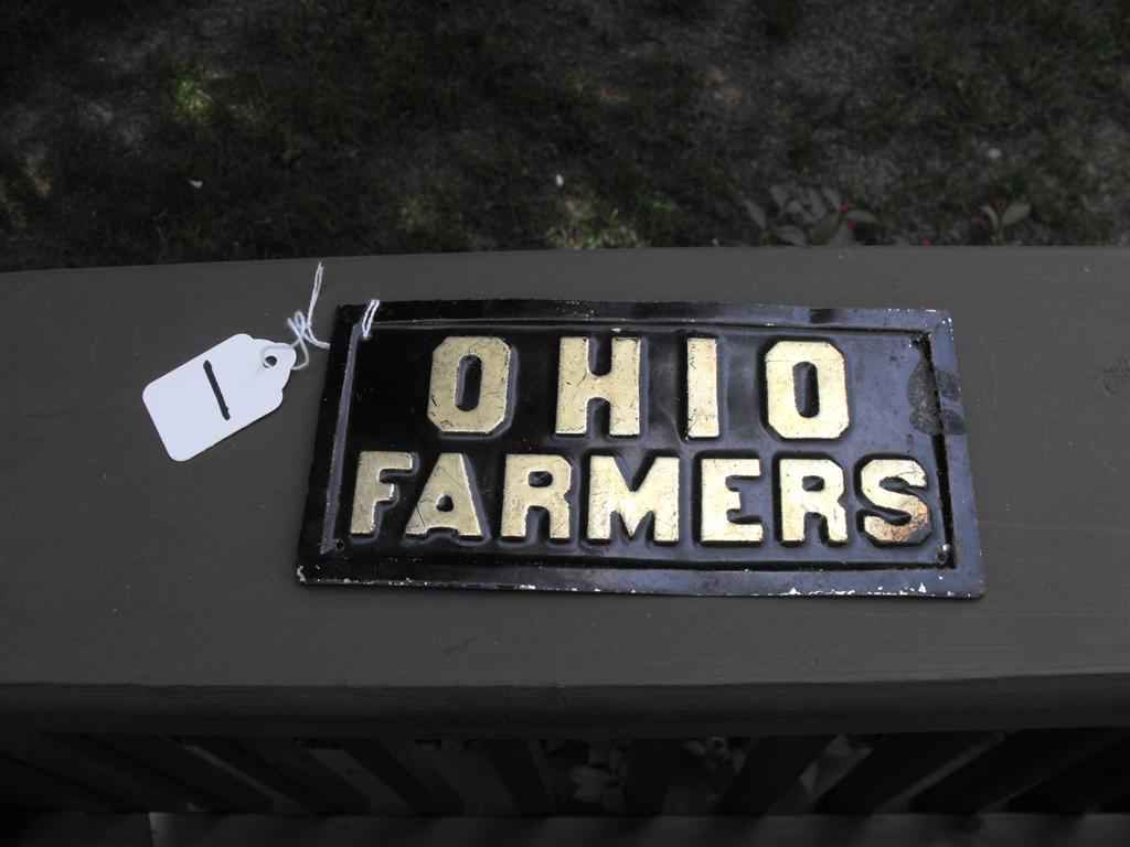 Ohio Farmers. Leroy, Ohio. Heavy Tin. Rectangul
