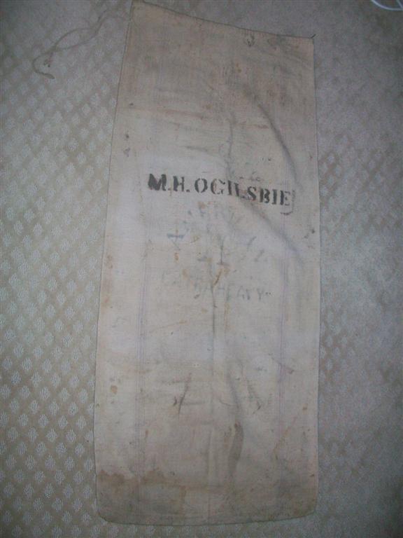 Old linen salvage bag. Measures 18 inches by 45 in