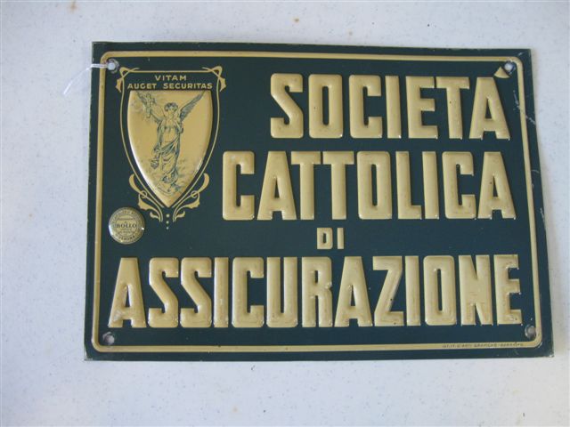 Societa Cattolica Di Assicurazione, Italy; stamped