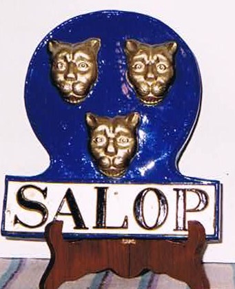 Reproduction Salop Fire Mark, Blue background, 3 s
