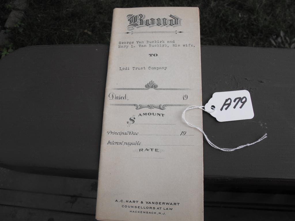 Bond from Lodi Trust Company. June 24, 1918 to Ju