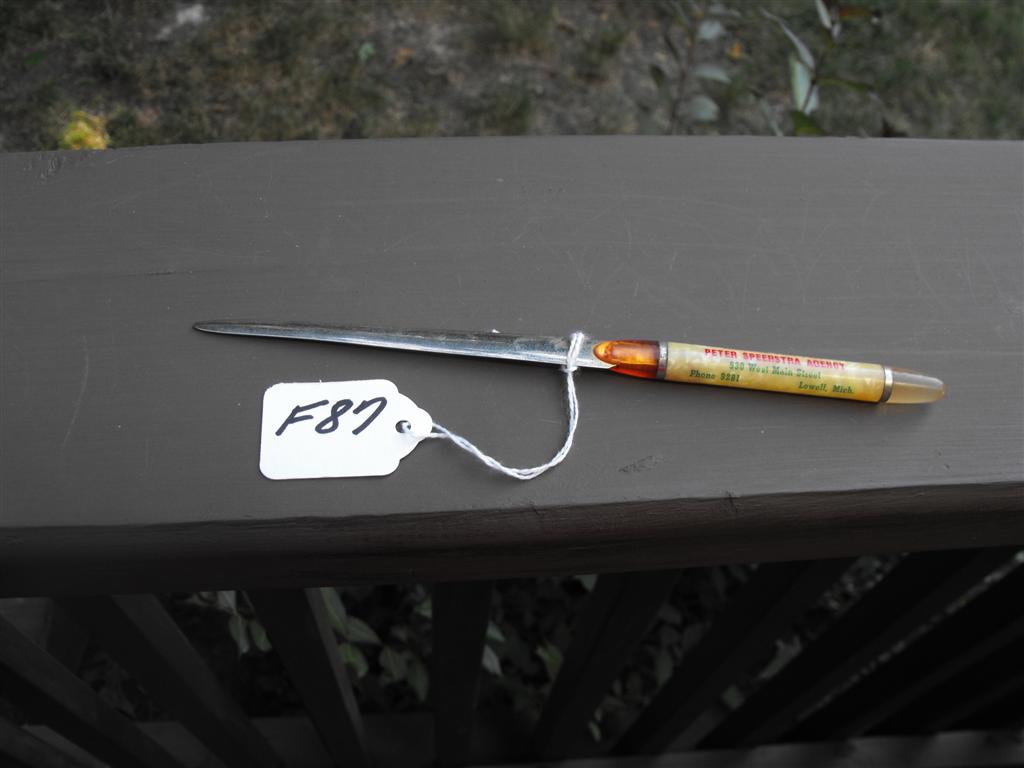Letter Opener. Peter Speerstra Agency. Phone 928