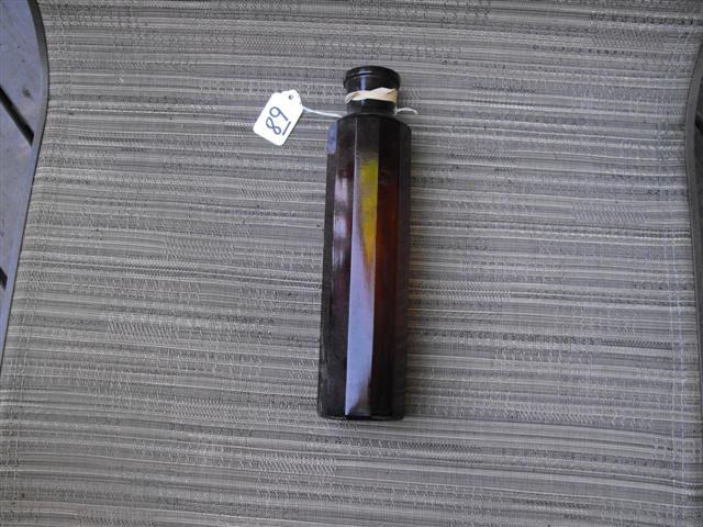 Brown Glass Fire Extinguisher Container. 9 3/4" t