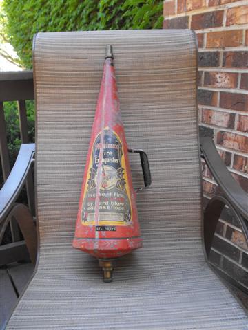 Minimax Fire Extinguisher. Cone Shaped. Metal wi