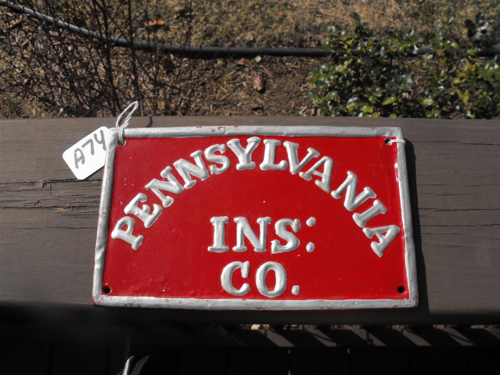 Pennsylvania Ins. Co. Reproduction Fire Mark. Cas