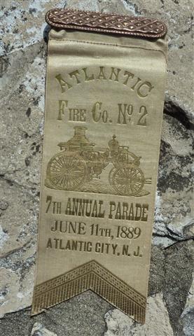 Parade Ribbon Atlantic Fire Co. No2 June 11, 1889