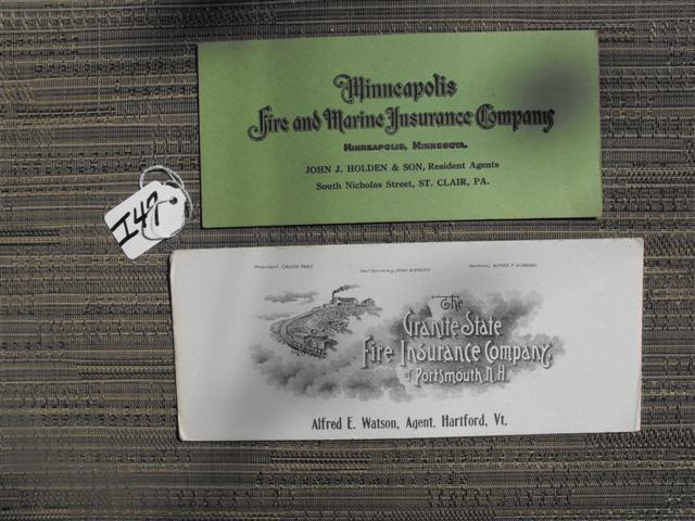 Ink Blotters (2). One is: Minneapolis fire and M