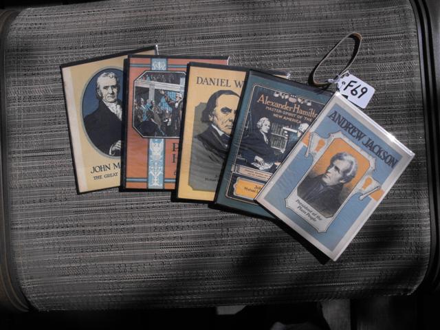 5 Small Booklets encased in plastic (open at top f