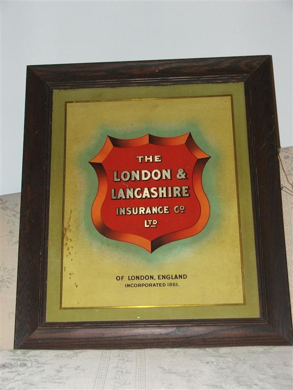 Lithographed sheet iron sign for the London and La