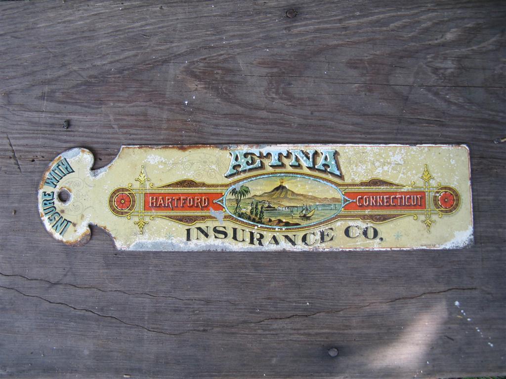 Aetna Insurance Company Ledger Marker. Bright col