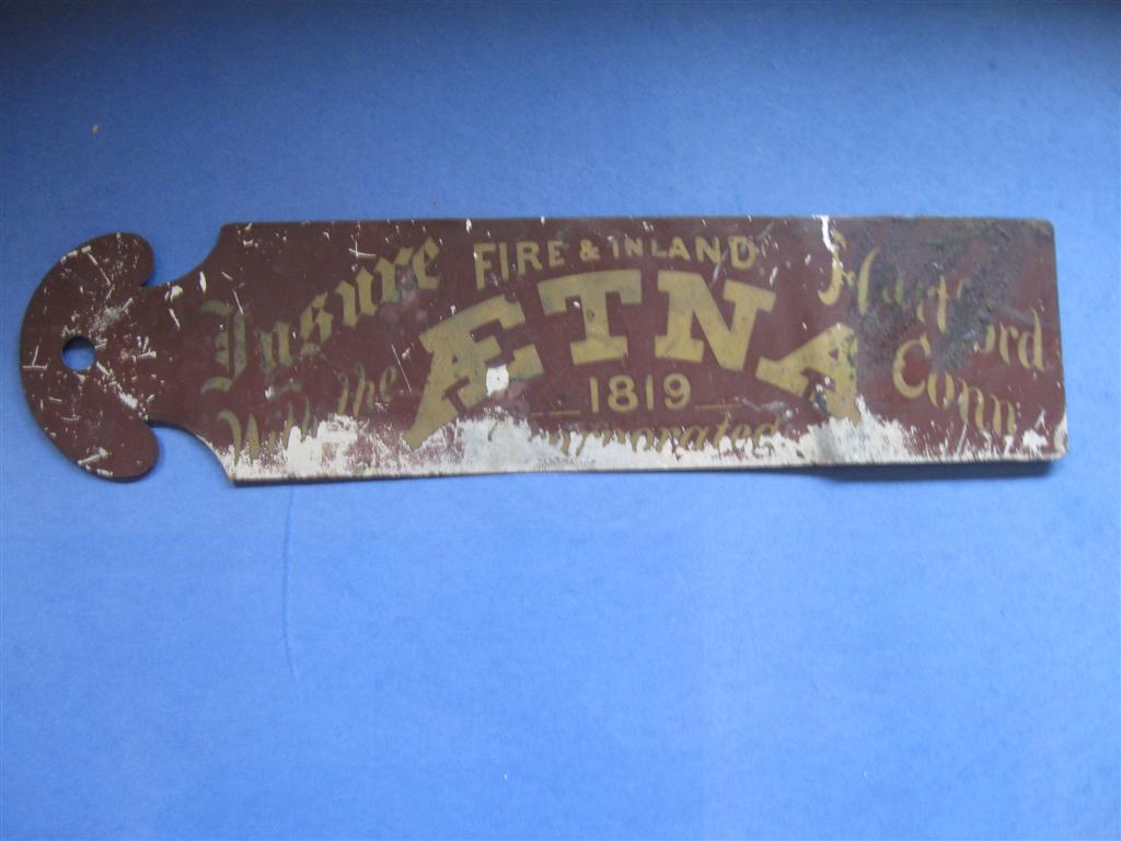 Aetna Ledger Marker. Brown with Gold Lettering. I