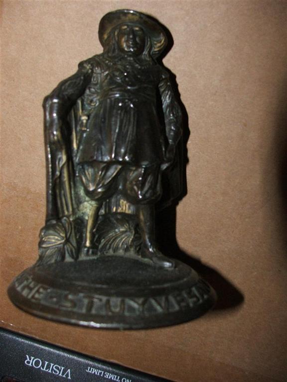 Cast metal, 5.5" statue of Peter Stuyvesant made f