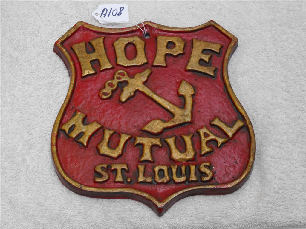 Hope Mutual, St. Louis Reproduction Fire Mark of B