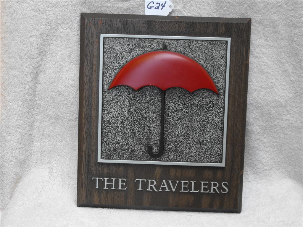 Travelers Plaque. Lightweight Burlwood with The T