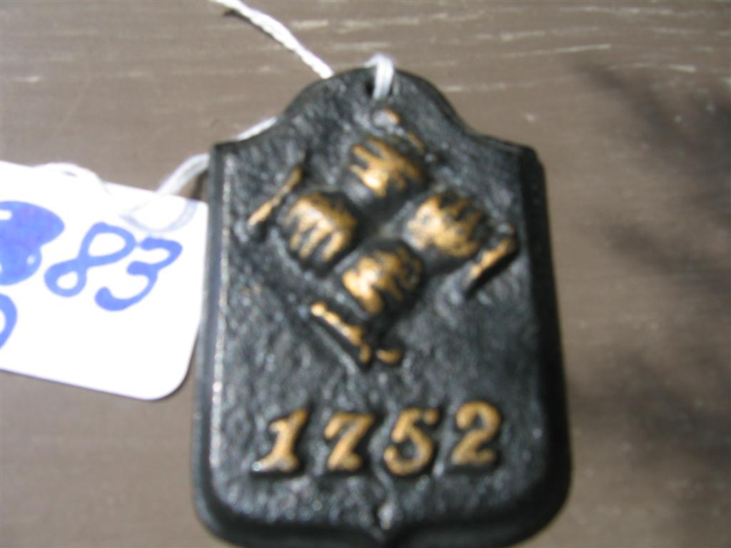 Miniature Fire Mark of Philadelphia Contributionsh