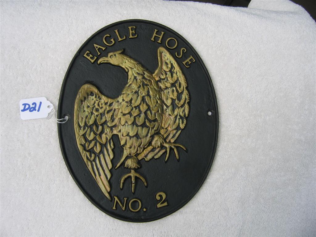 Eagle Hose Reproduction Fire Mark of I.N.A. Light