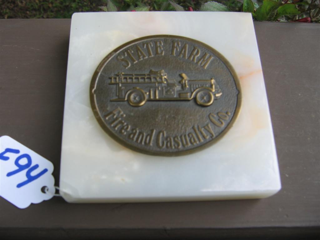 State Farm Fire and Casualty Co. Paperweight. Ova