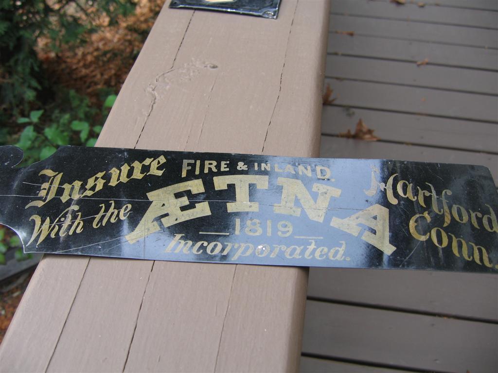 Aetna Ledger Marker. One side says Net Aetna Asse