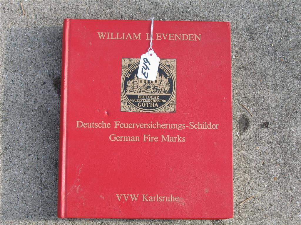German Fire Marks Book by William Evenden. Publis