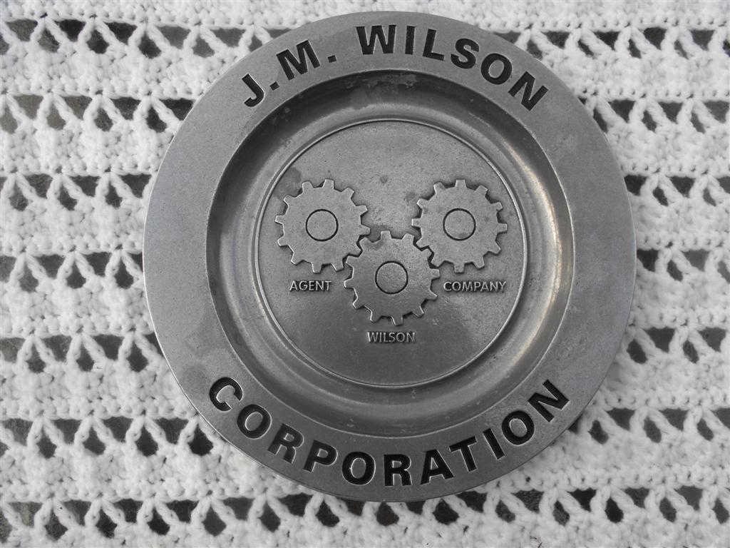 J.M.Wilson Corporation Plate. 10 1/2 inch diamete
