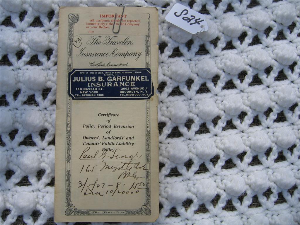 Travelers Insurance Company. Insurance Certificate