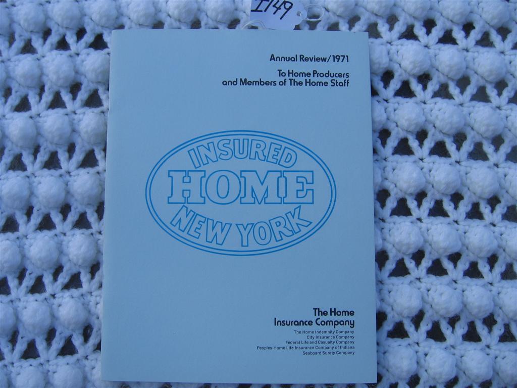 Home Insurance Company. Annual Review/1971. To H