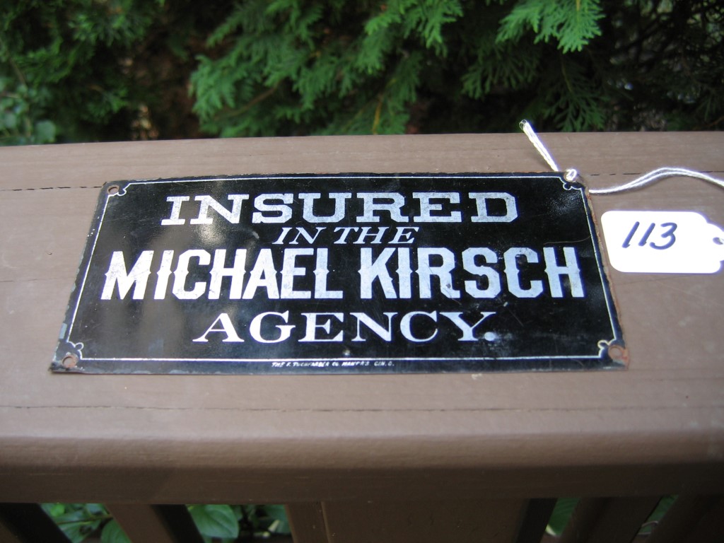 Insured in the Michael Kirsch Agency. Fire Mark.