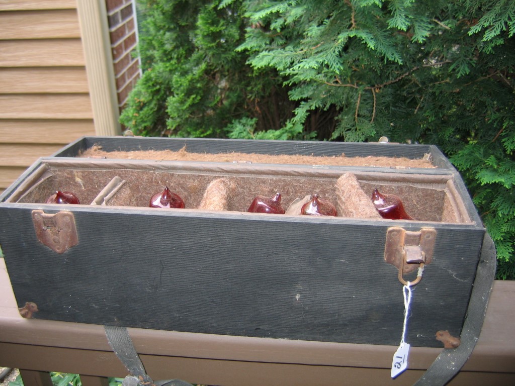 Grenades. Original Case with 5 Red Comet Fire Ext