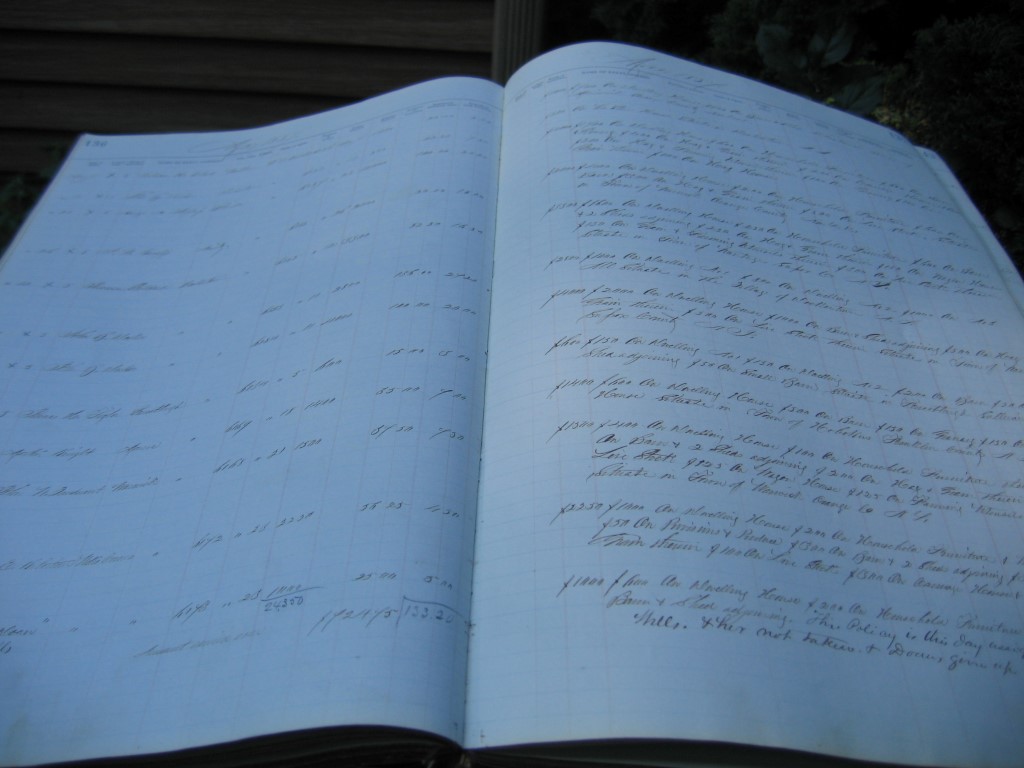 Insurance Company Ledger of all their policies iss