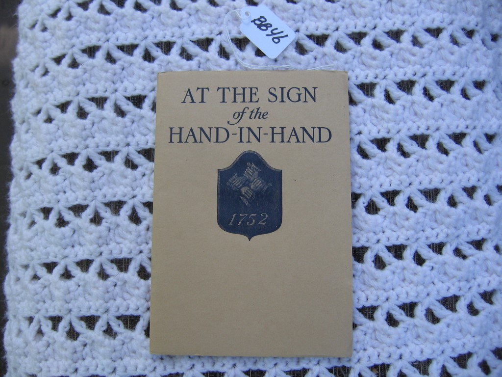 At The Sign of the Hand-In-Hand. Pamphlet. "An A