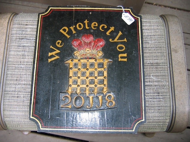 We Protect You Sign. Solid Wood. with Reproducti