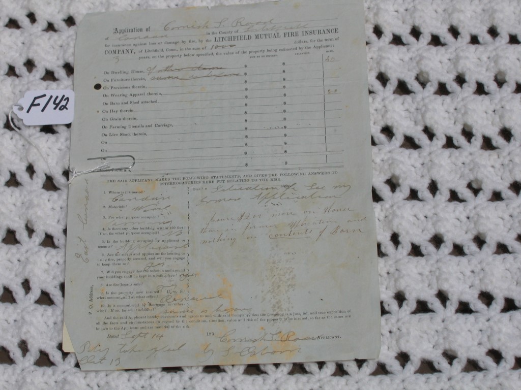 Two Pieces of Paper. 1. Litchfield Mutual Fire In