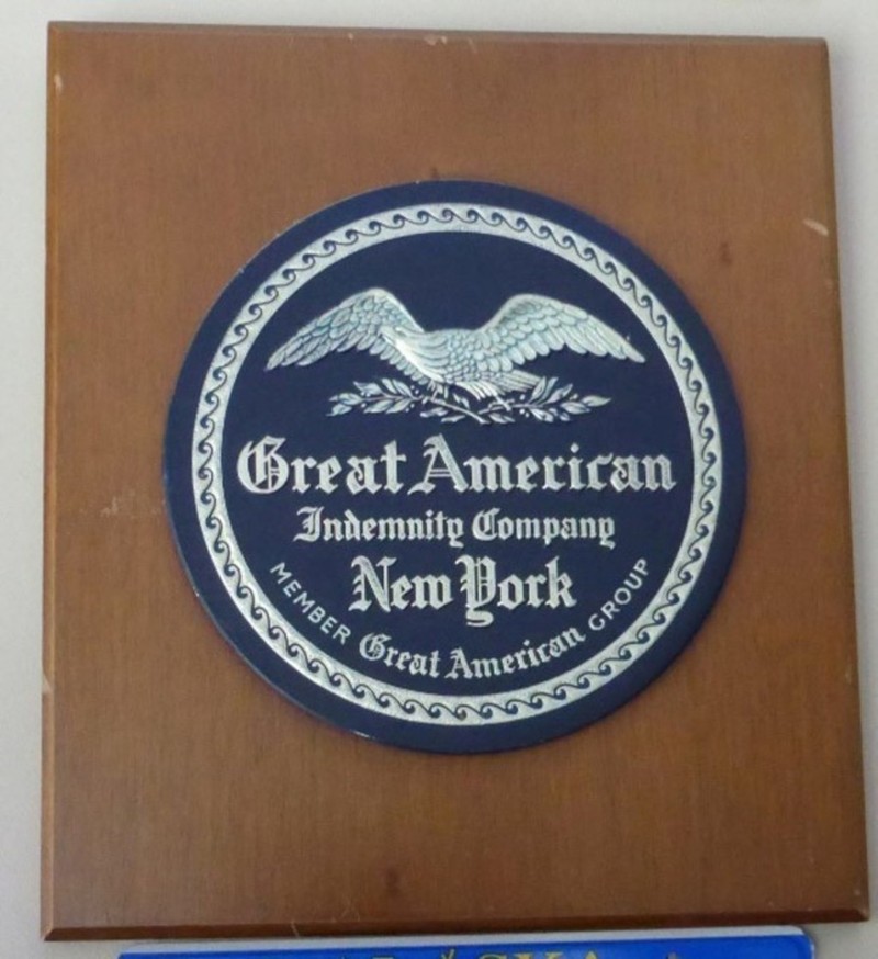 Sign. Great American Indemnity Co. N.Y. Tin Cir