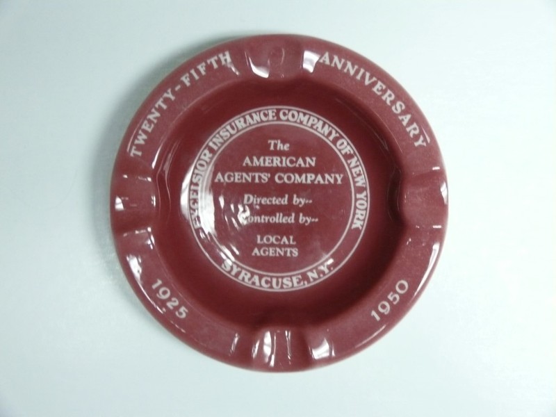 Ashtray. Excelsior Insurance Co of NY, Syracuse,