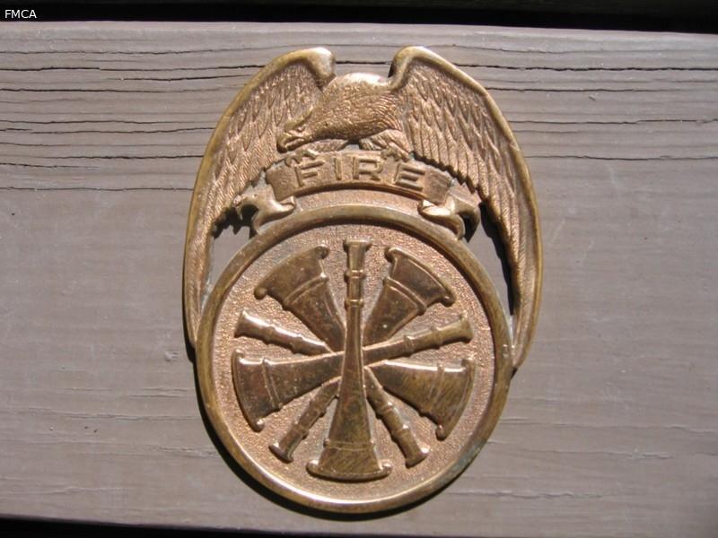 Metal Plaque in Brass Color. Eagle at Top with FI