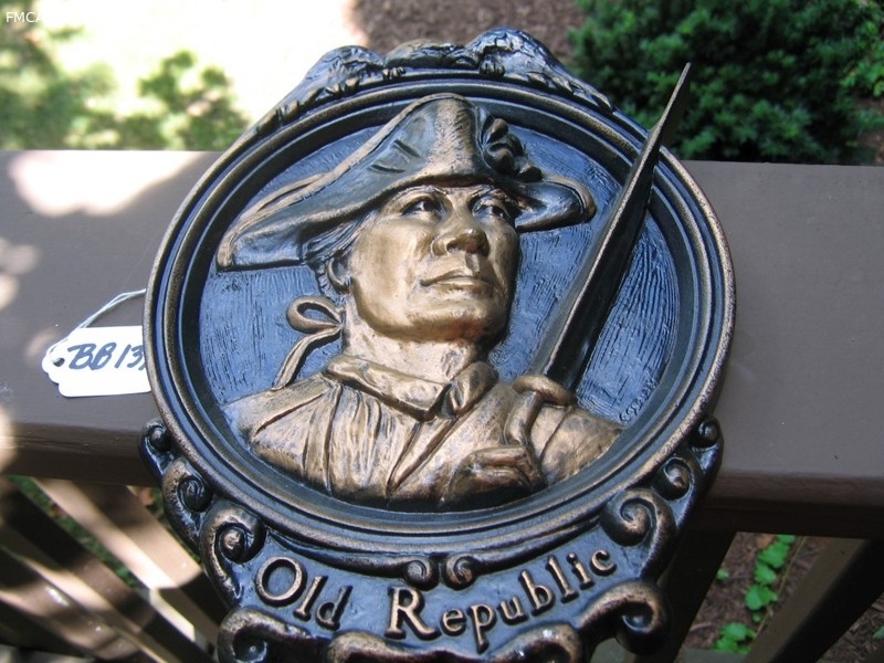 Old Republic Plaque. Metal. 7 3/4x10 1/4.