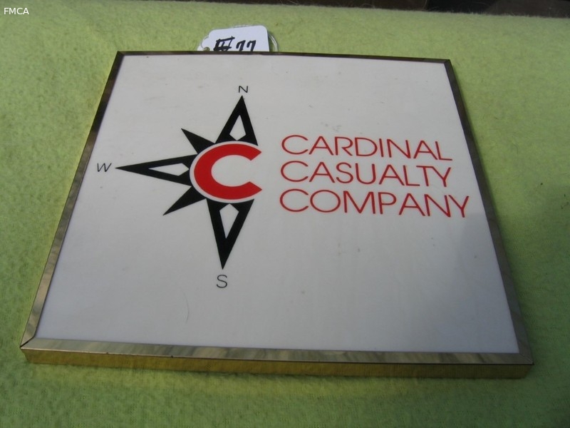 Cardinal Casualty Company. Plaque for hanging or
