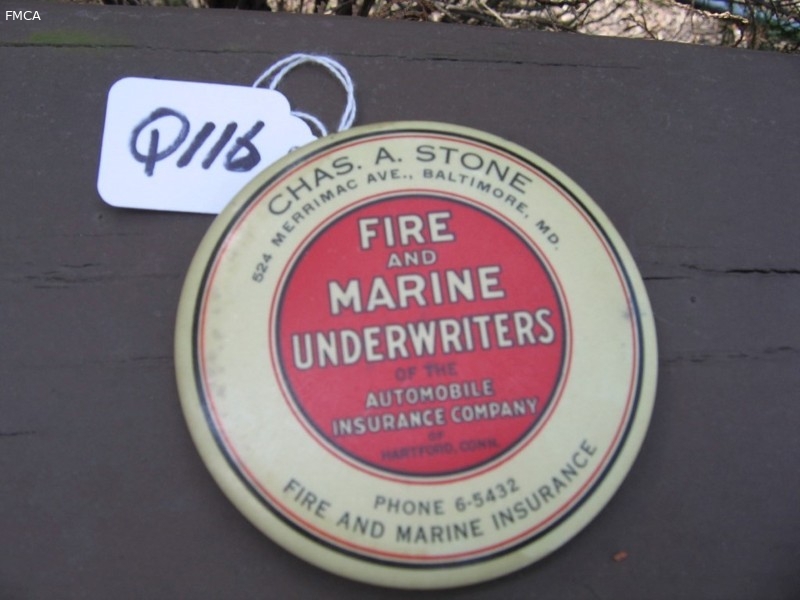 Advertising Mirror. Fire and Marine Underwriters