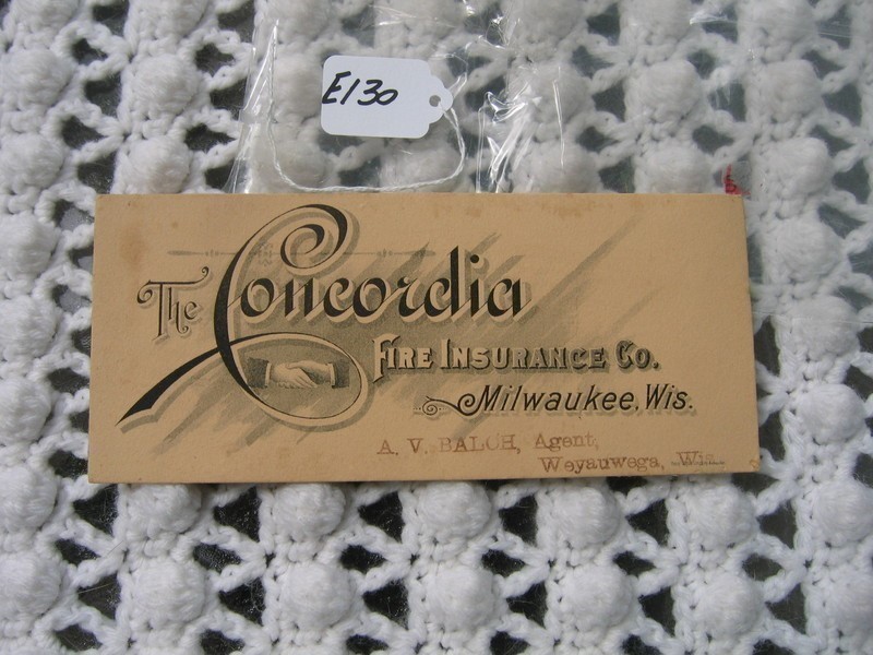 Ink Blotter. Concordia Fire Insurance Co. Milwauk