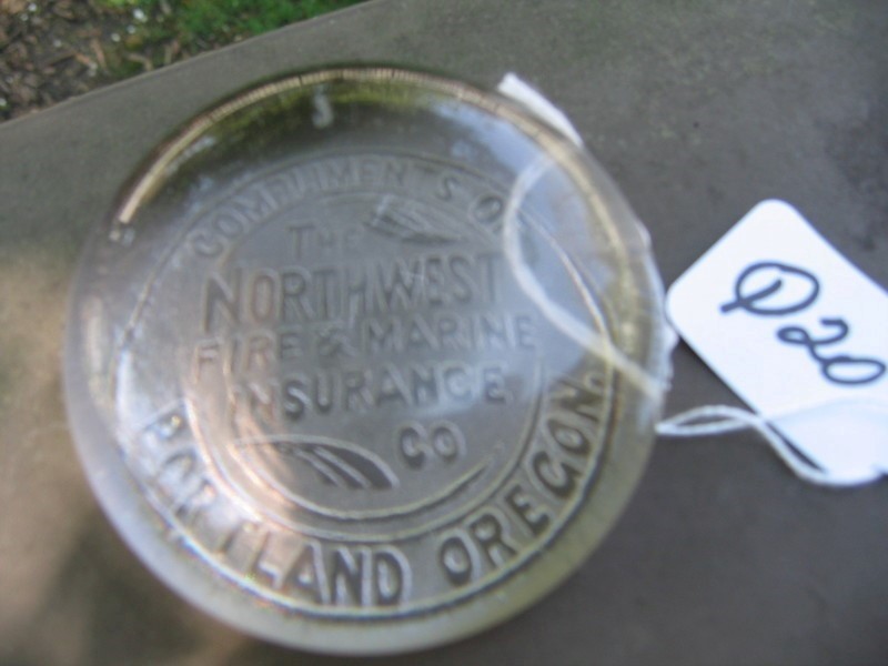 Northwest Fire & Marine Insurance Co. Paperweight.