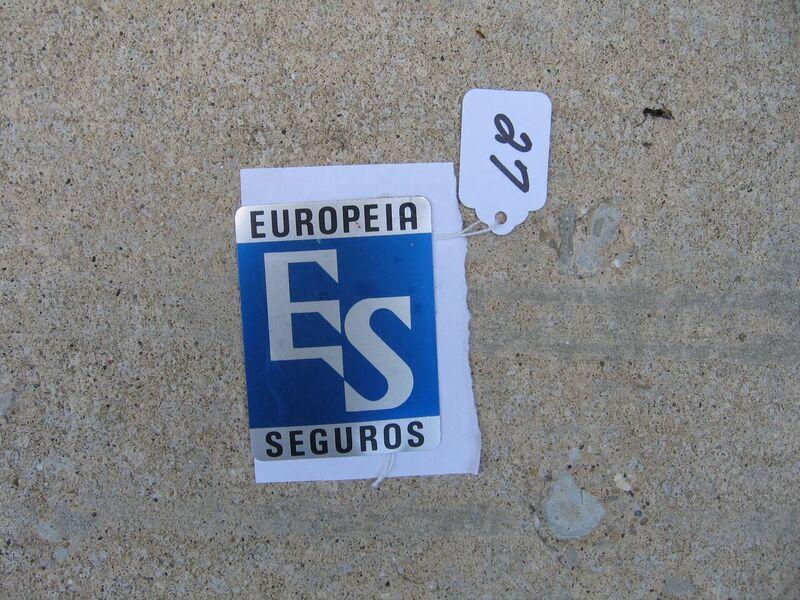 Europeia Seguros Fire Mark. 3 1/4x2 7/8. Tin. S