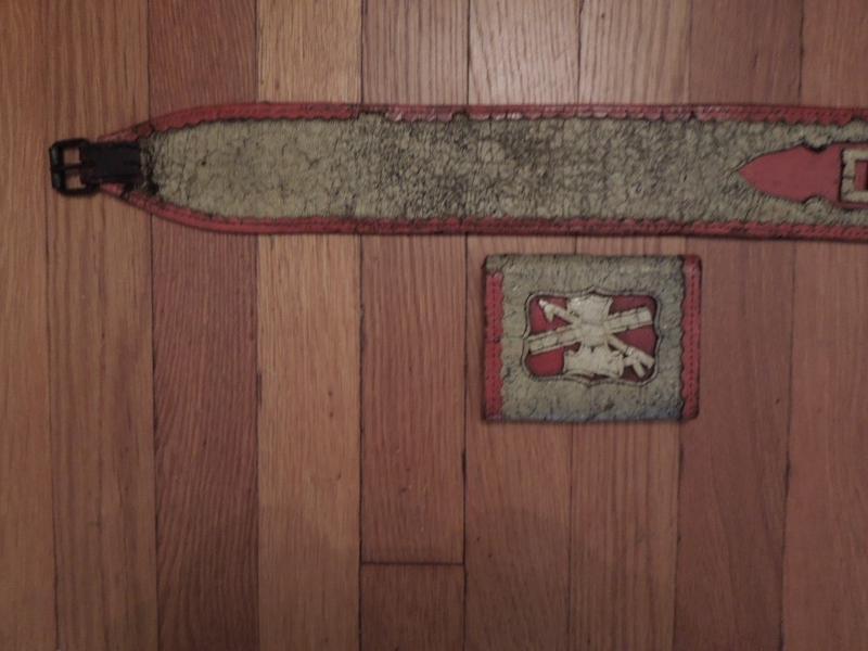 Dauntless Fire Belt. White Leather with a Scallope