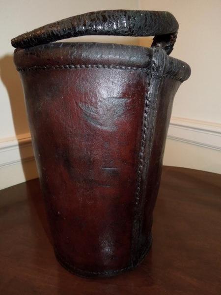 Leather Handle Attached with Iron Loops. Painted